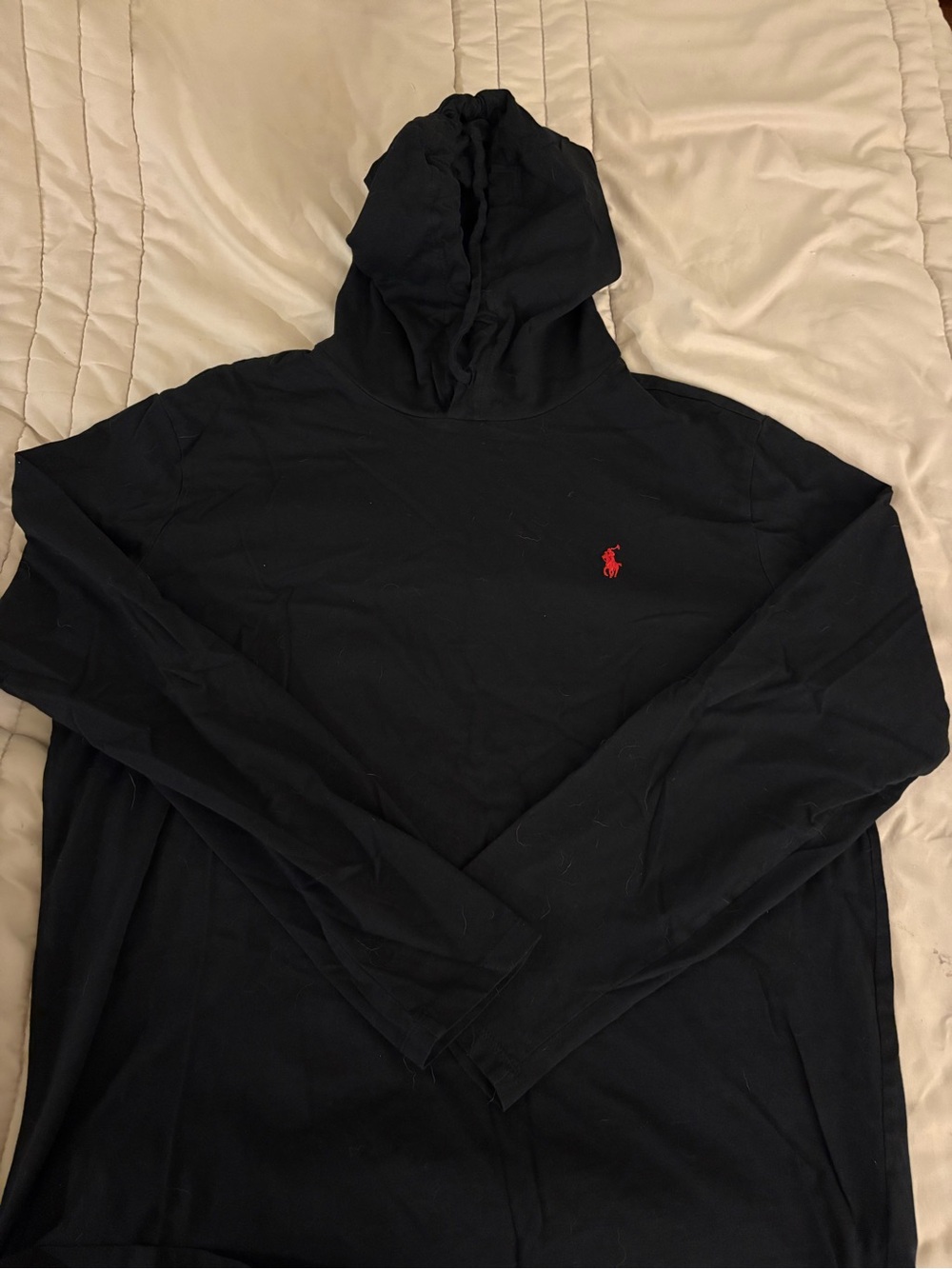 Polo Ralph Lauren Men’s Black Hooded Long Sleeve Shirt